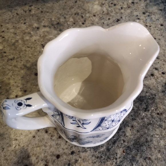 Antique 5" Old Chelsea Furnivals Blue Transferware Pitcher Made In England - Picture 3 of 9